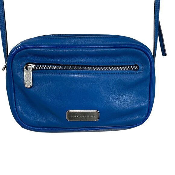 Marc By Marc Jacobs Blue Leather Crossbody Bag Coastal Minimalist Streetwear Y2K - Picture 10 of 10